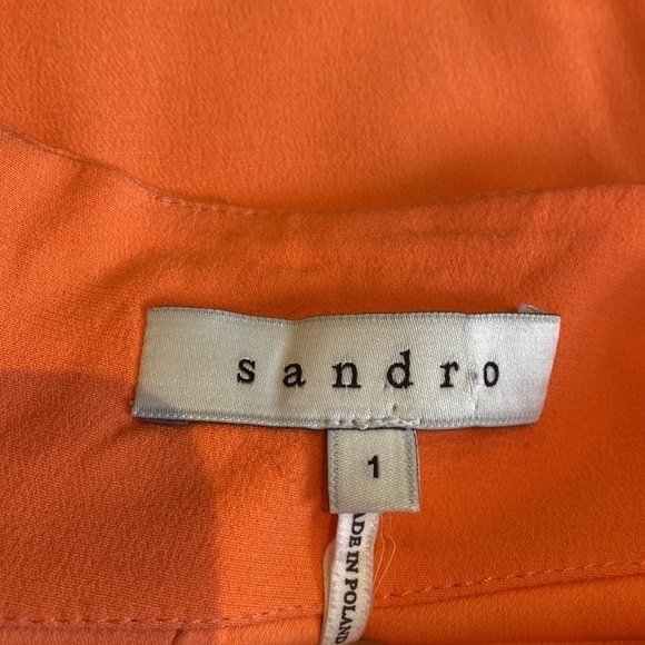 Sandro orange open back sheath dress small - Picture 5 of 7